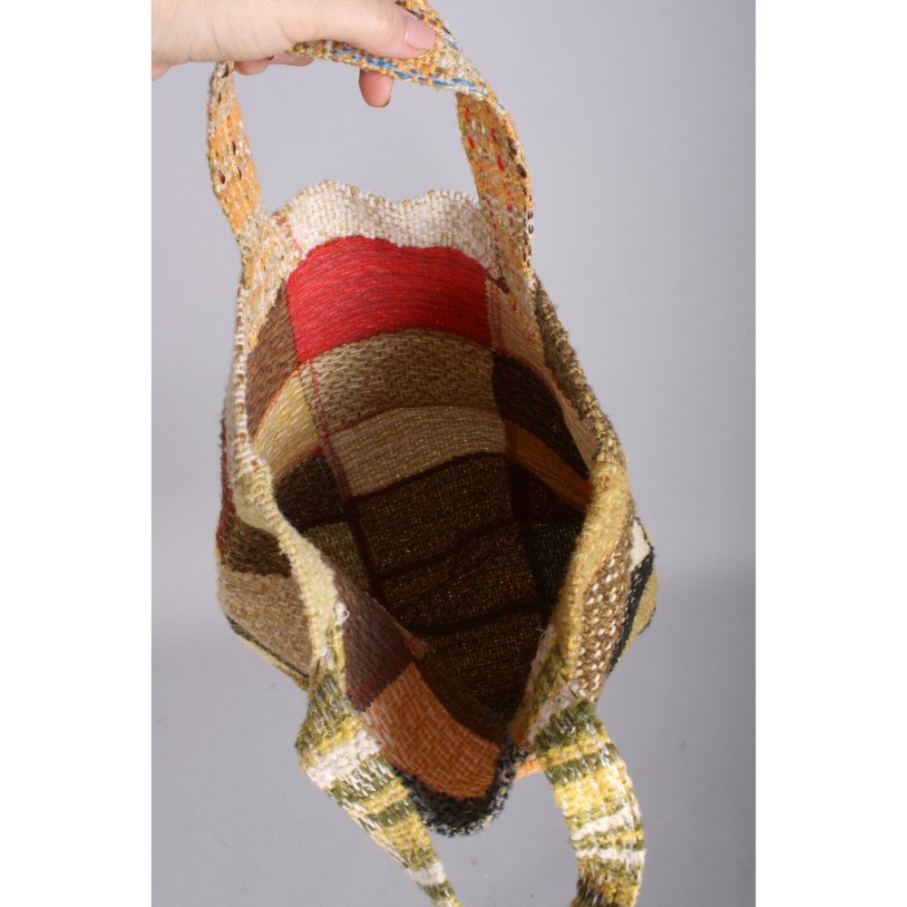 Vintage 70s Patchwork Shopper Hippie Tote Bag - Picture 6 of 7